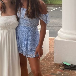 Altar’d State Blue Dress with White Flowers